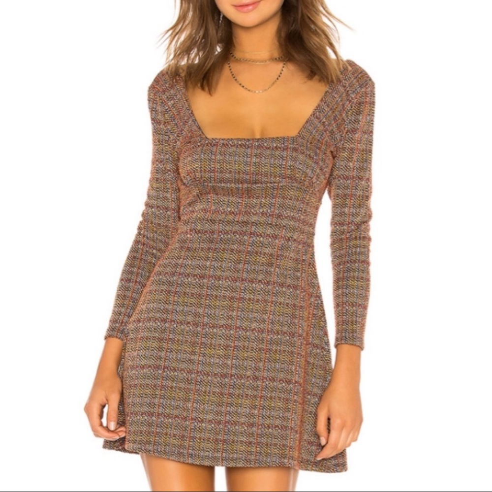NWOT Free People Uptown Girl Plaid Mini Dress